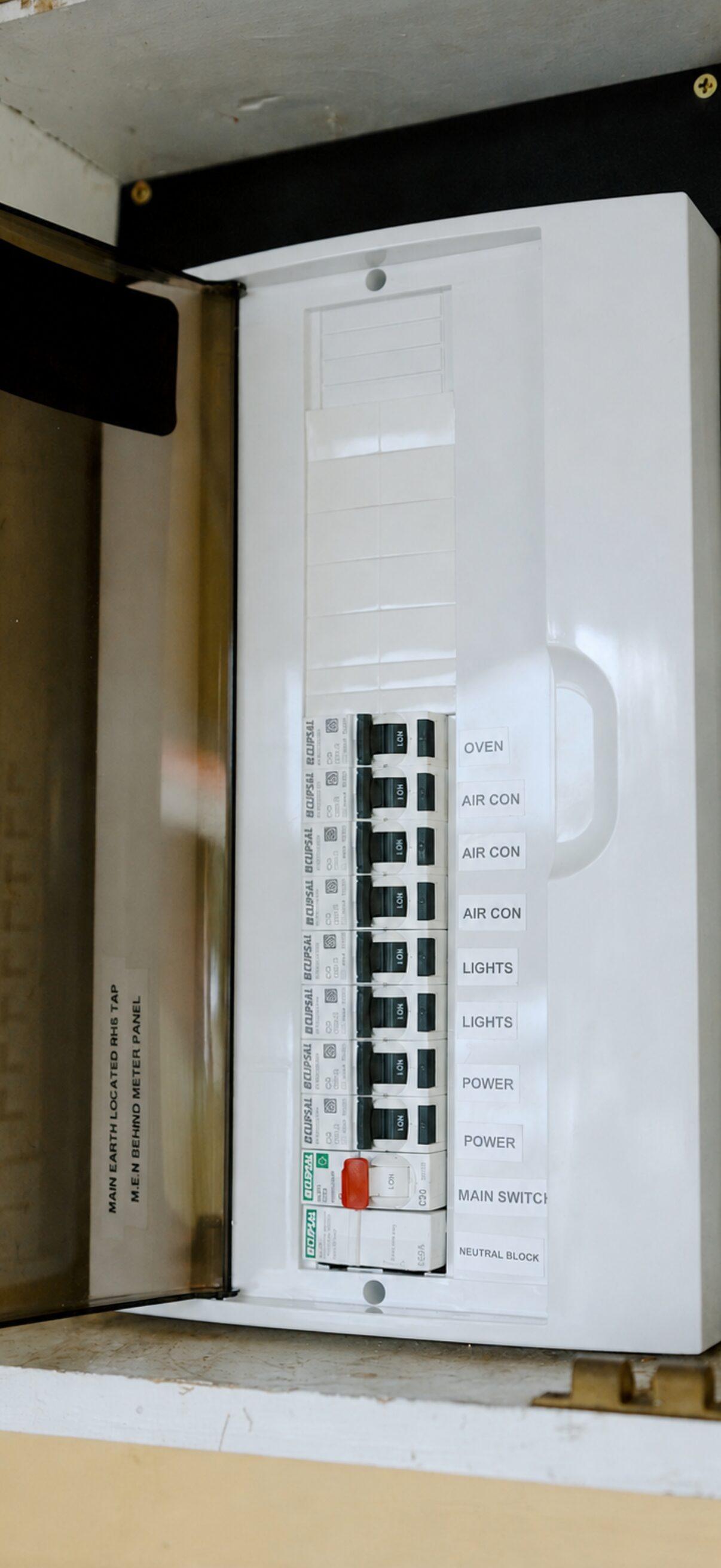 New Clipsal switchboard with RCBOs and every circuit clearly labelled
